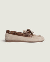 Boat Loafer Brushed - Suede/ Leather | Brown / Light Taupe
