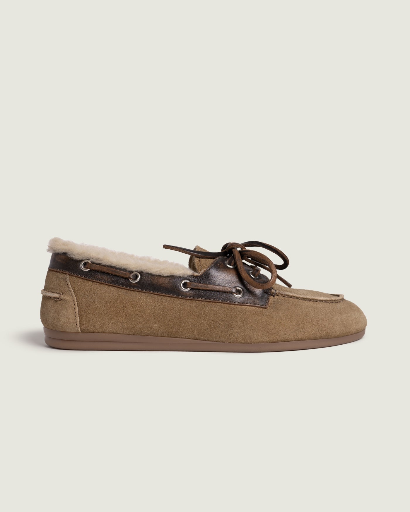 Boat Loafer Brushed Fur - Suede/ Leather | Coffee/ Caramelo