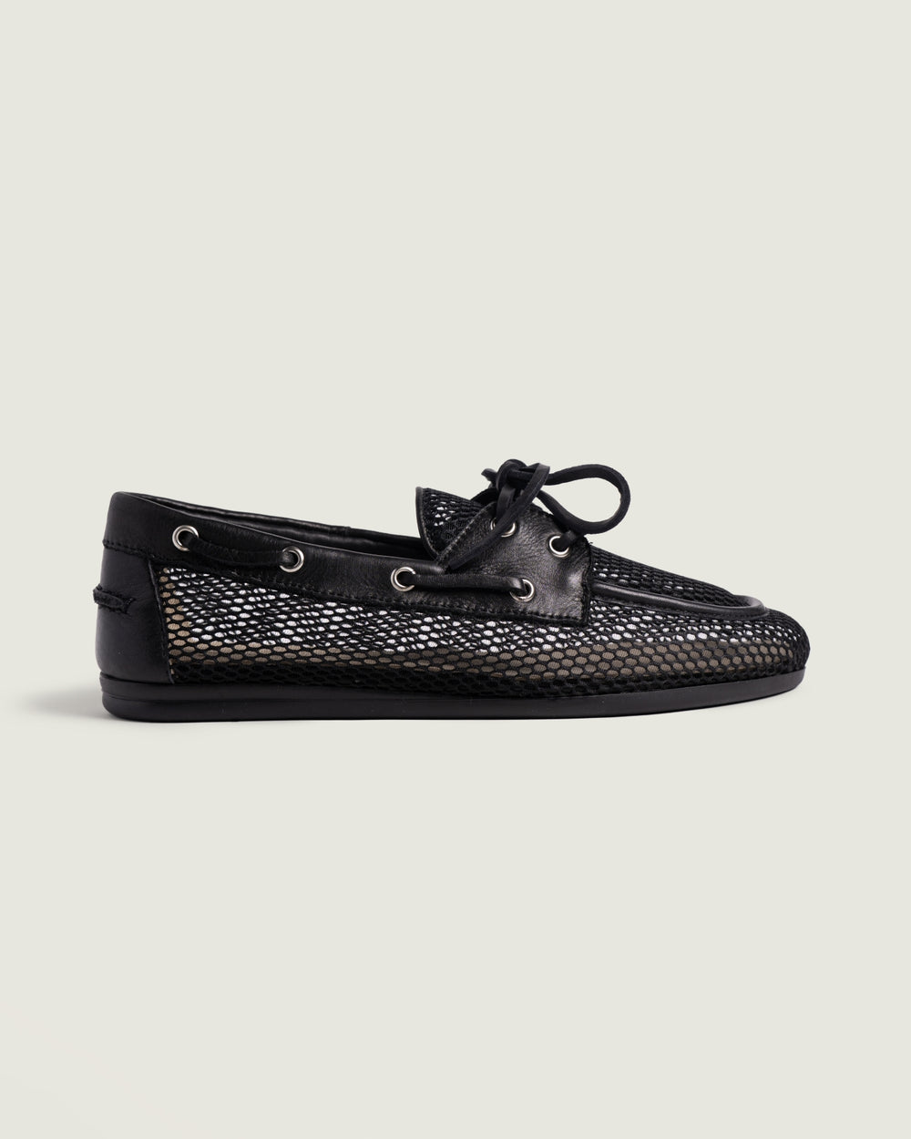 Boat Loafer Mesh - Leather | Black