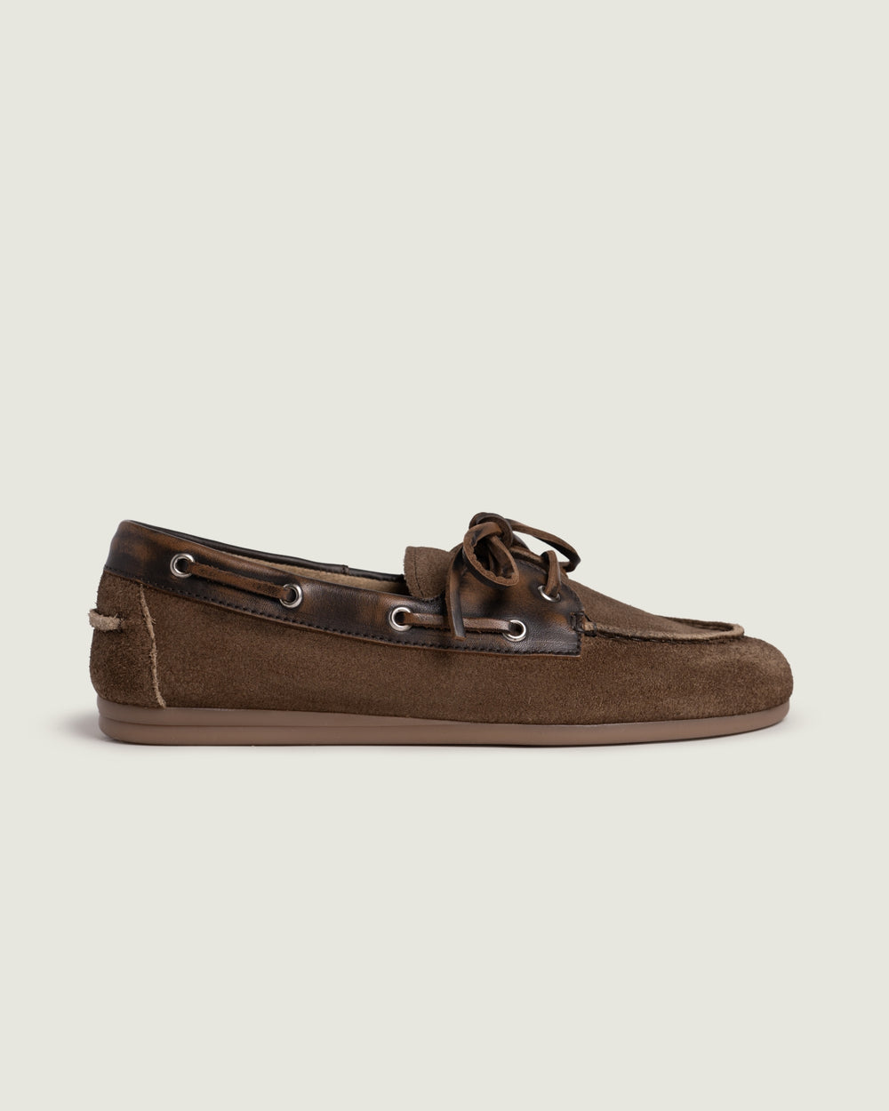 Boat Loafer Brushed - Suede/ Leather | Coffee/ Dark brown