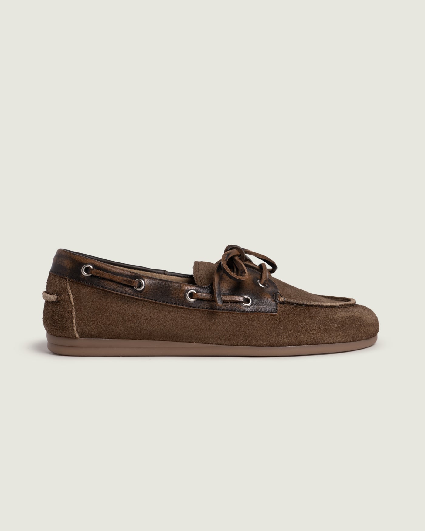 Boat Loafer Brushed - Suede/ Leather | Coffee/ Dark brown