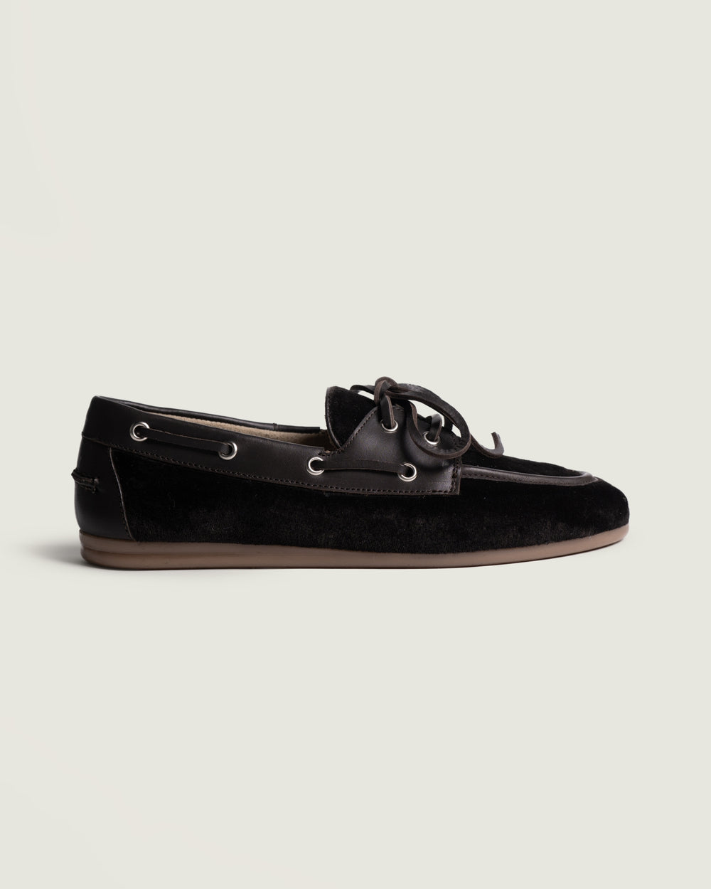 Boat Loafer Velvet | Dark brown