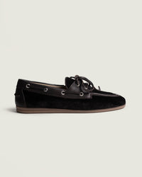 Boat Loafer Velvet | Dark brown
