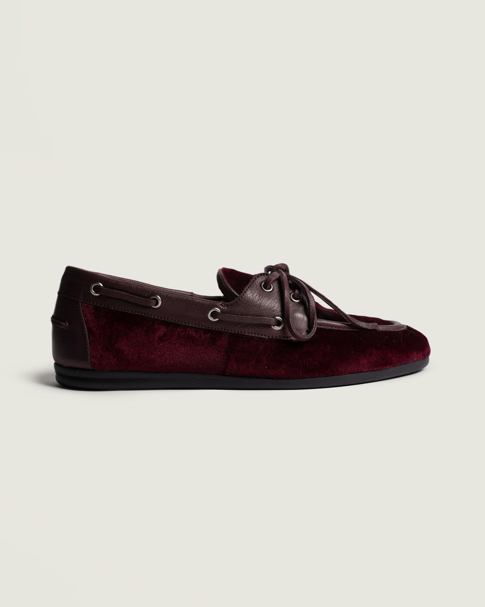 Boat Loafer Velvet | Burgundy