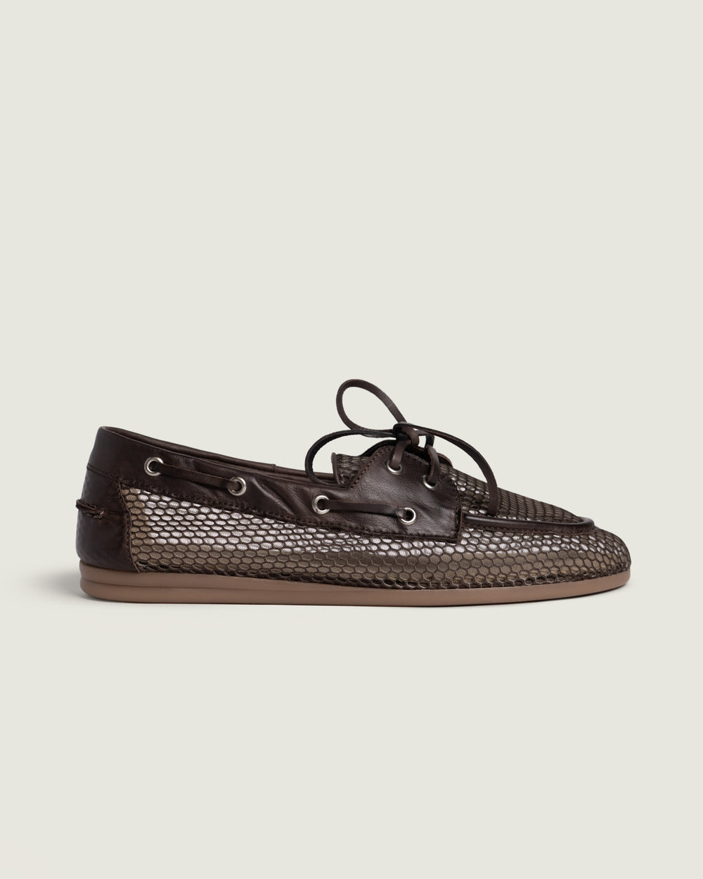 Boat Loafer Mesh - Leather | Dark brown