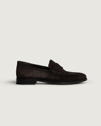 Penny Loafer Wrinkle - Suede | Dark brown