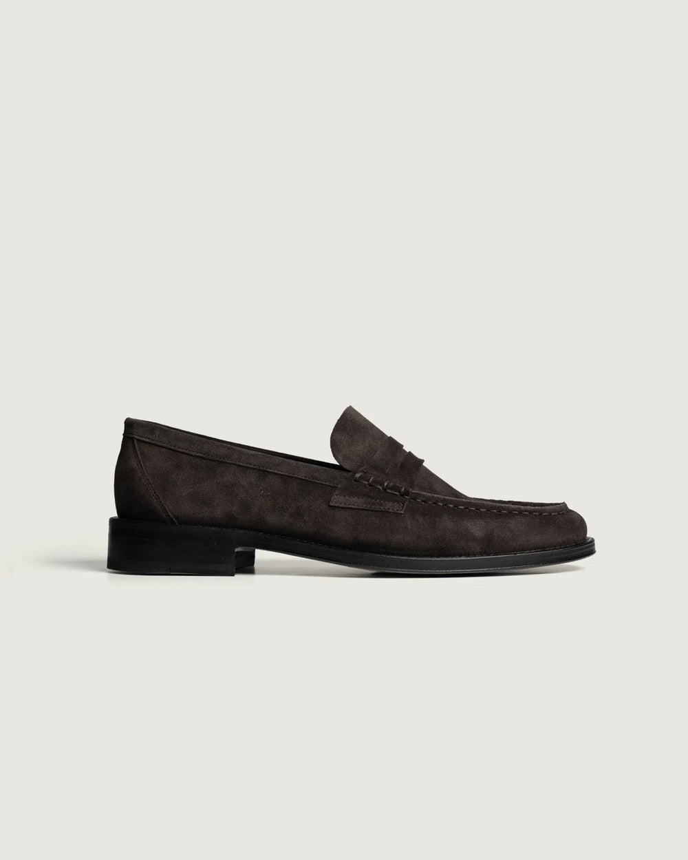 College Penny Loafer - Suede | Dark brown