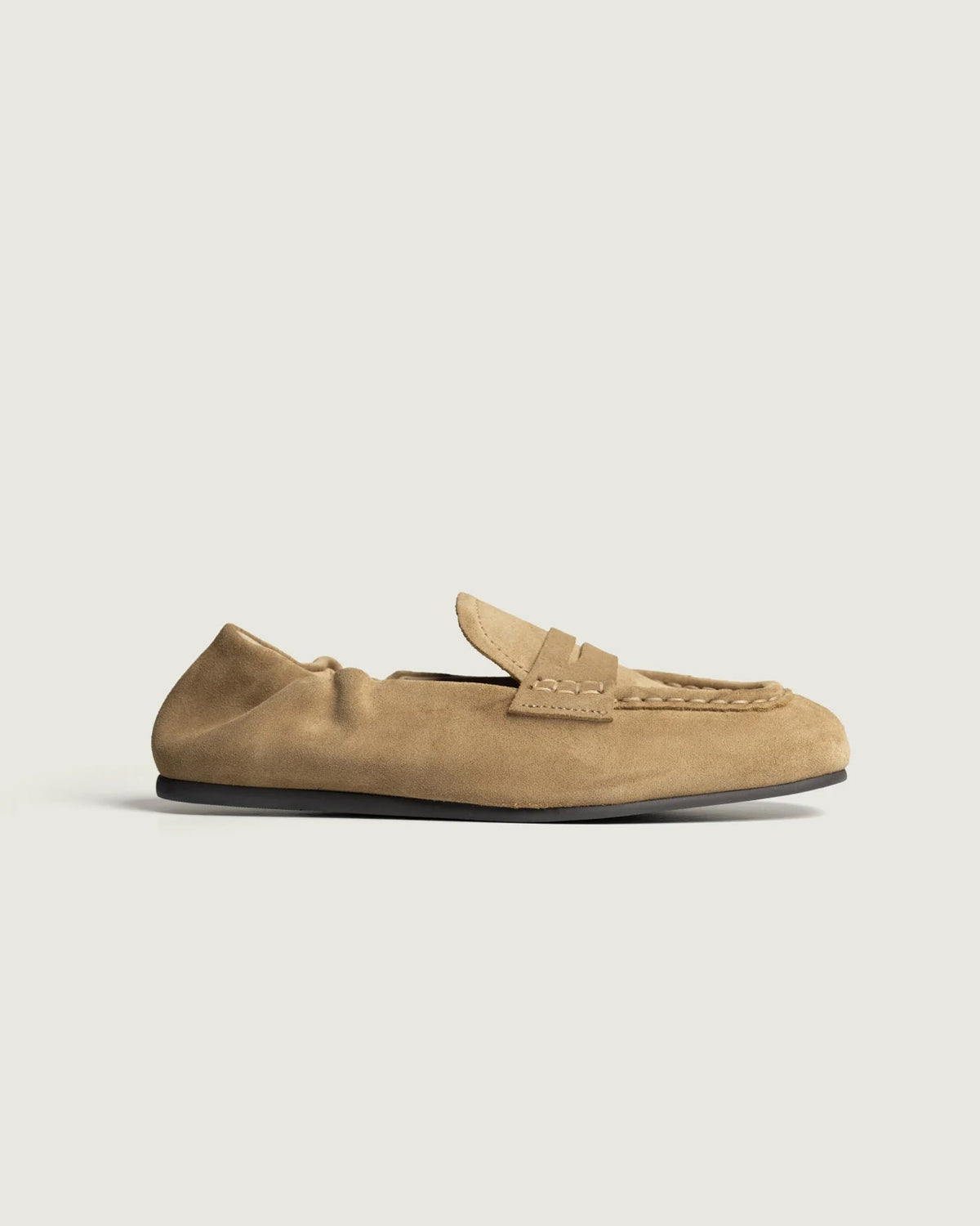 Penny Loafer Square - Suede | Light camel