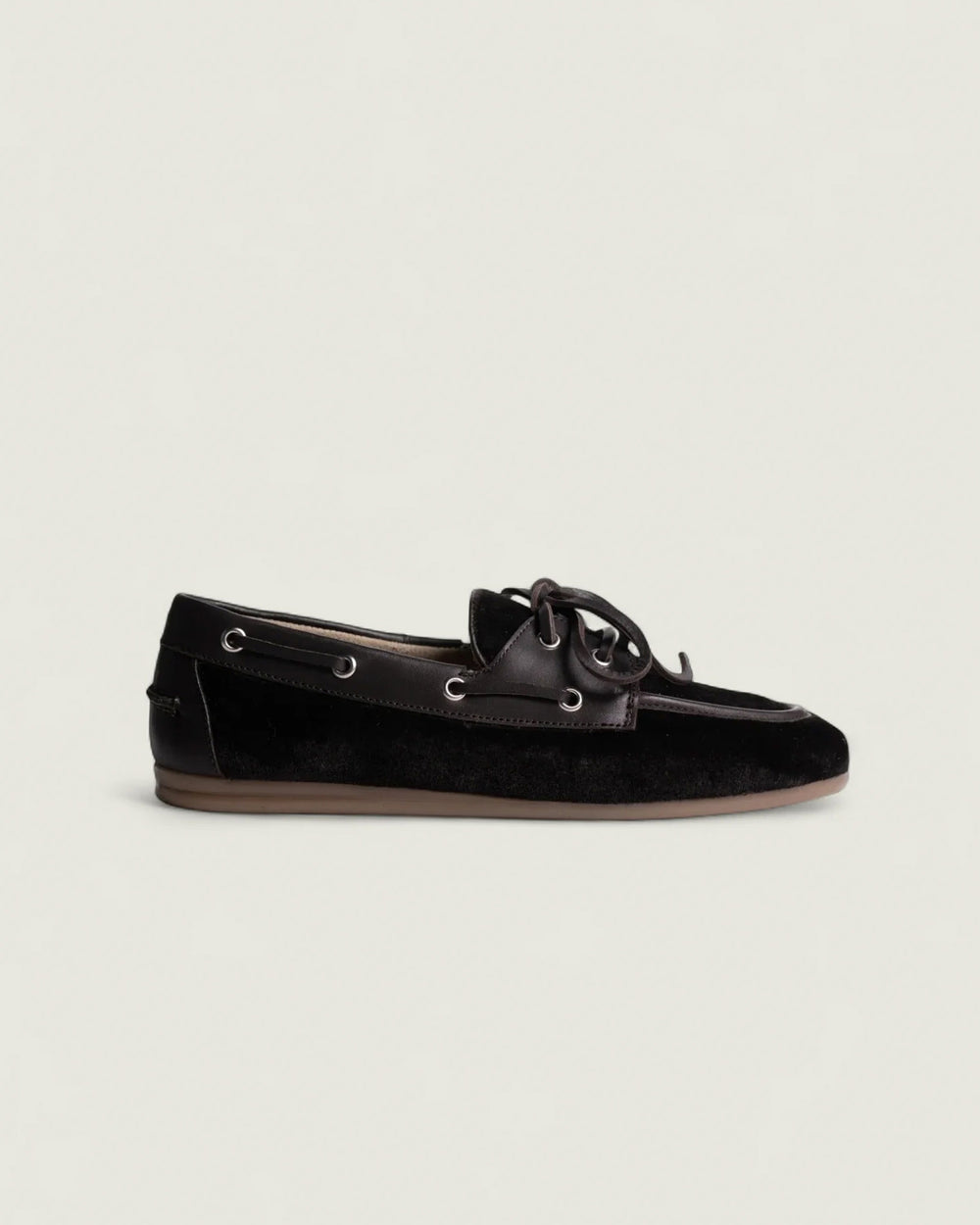 Boat Loafer Velvet | Dark brown