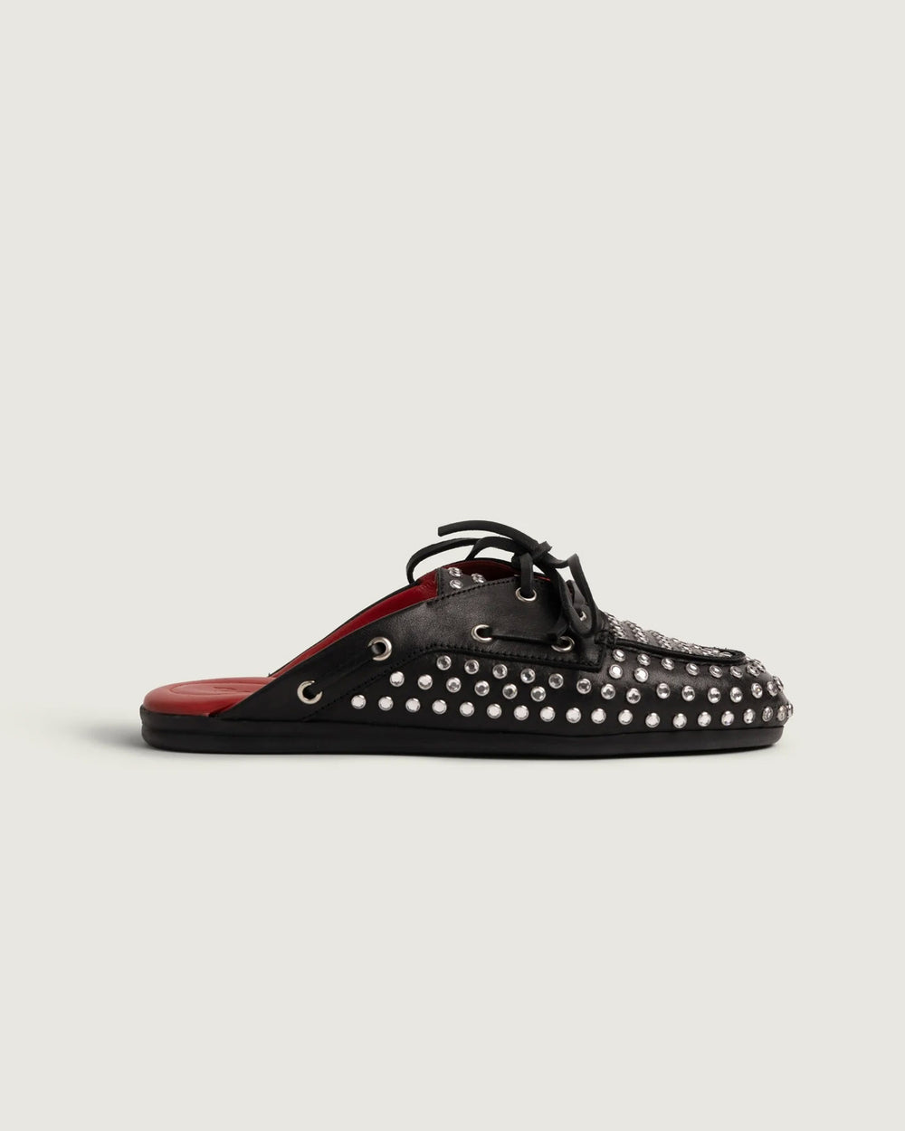 Posa Icon: Boat loafer Mule - Diamond | Black
