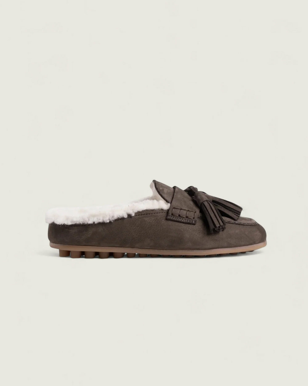 Tassel Driving Mule - Nubuck | Stone Mocca