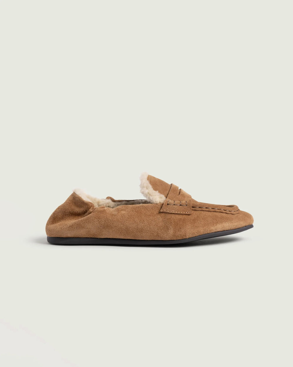 Penny Loafer Square Fur | Cognac
