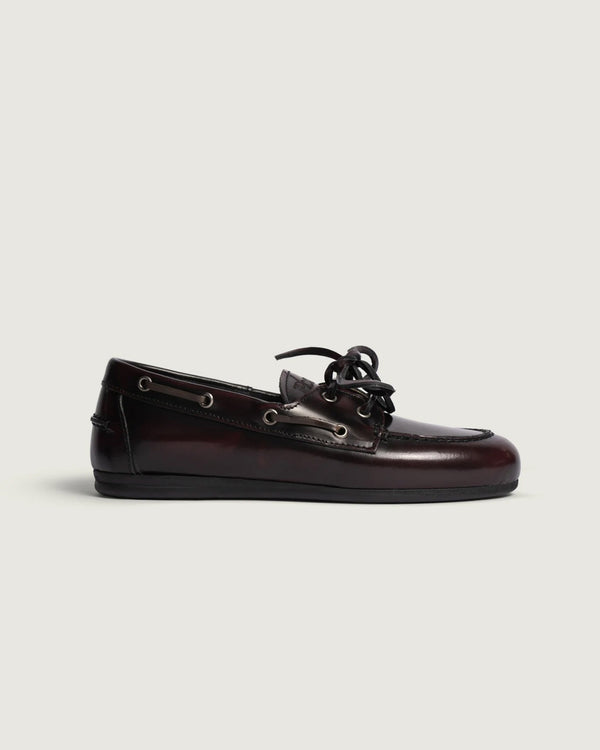 Boat Loafer Brushed - Box leather | Burgundy