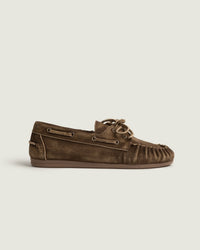 Boat Loafer Wrinkle - Suede | Dark brown