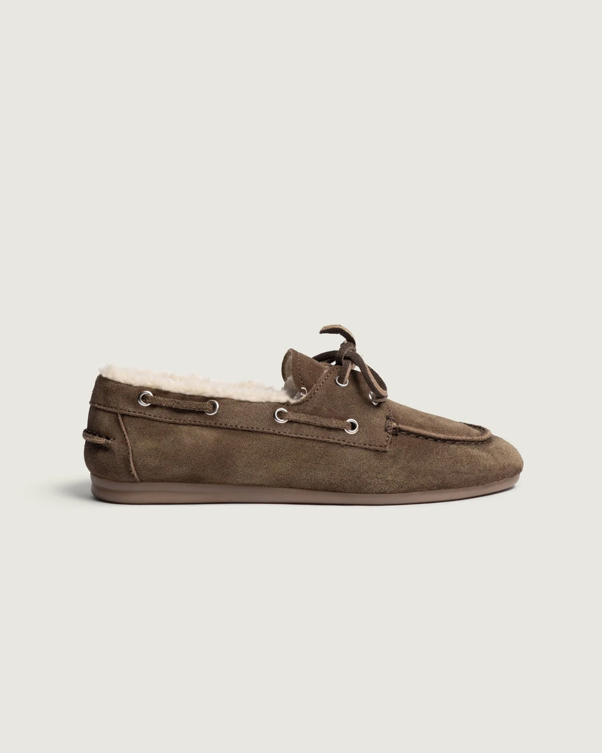 Boat Loafer Brushed - Fur | Dark brown