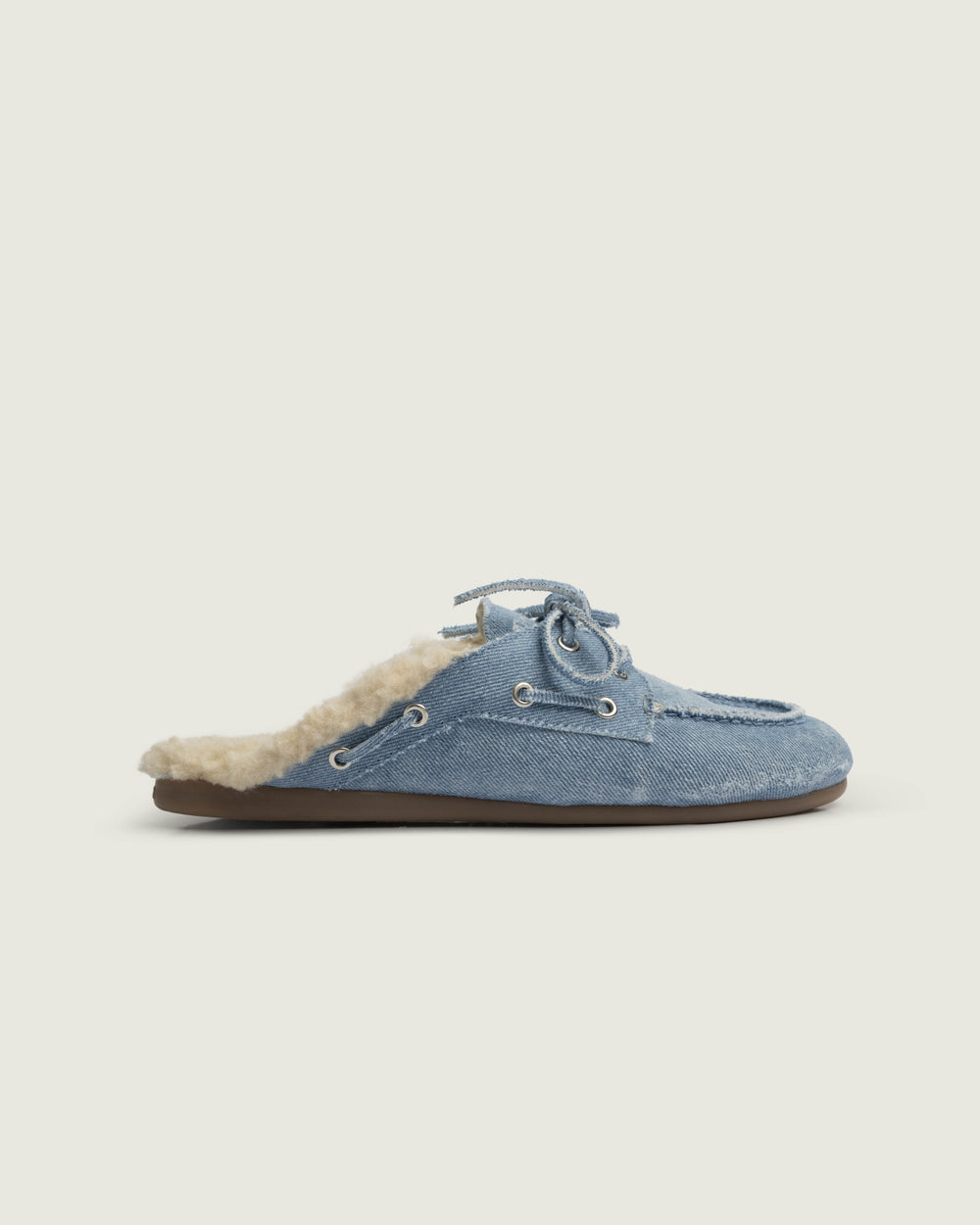 Boat Loafer Mule Fur - Denim | Light blue