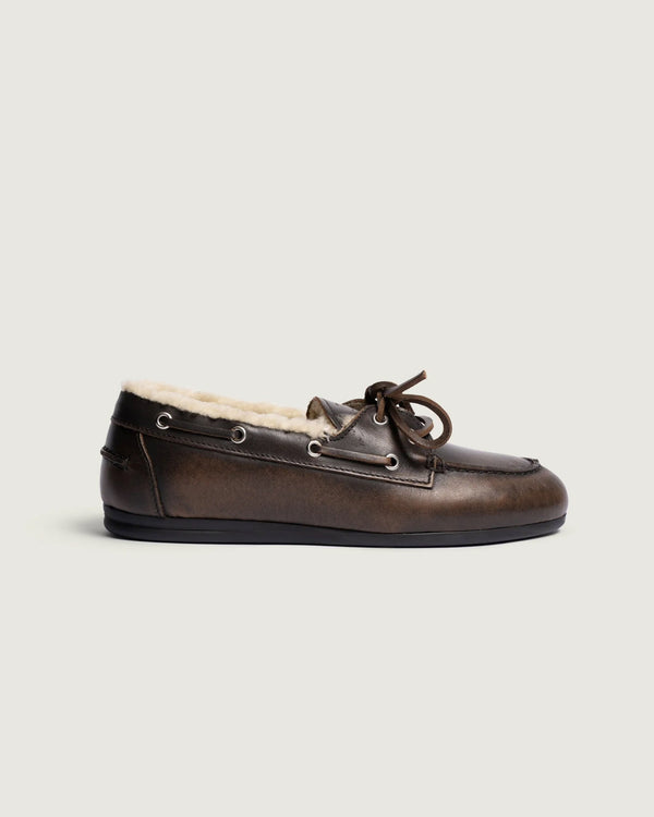 Boat Loafer Brushed - Fur | Coffee