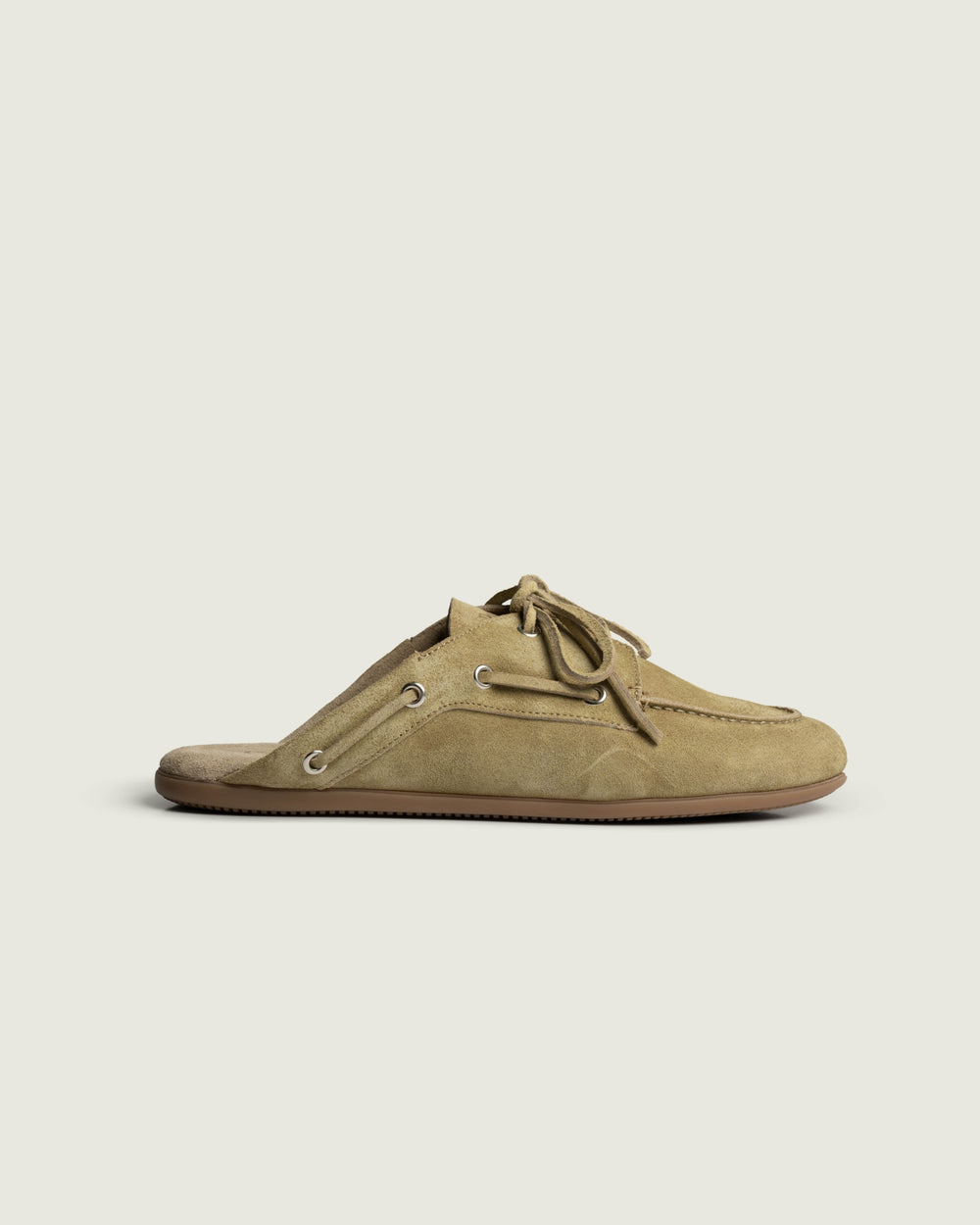 Boat Loafer Mule - Brushed Suede | Tan