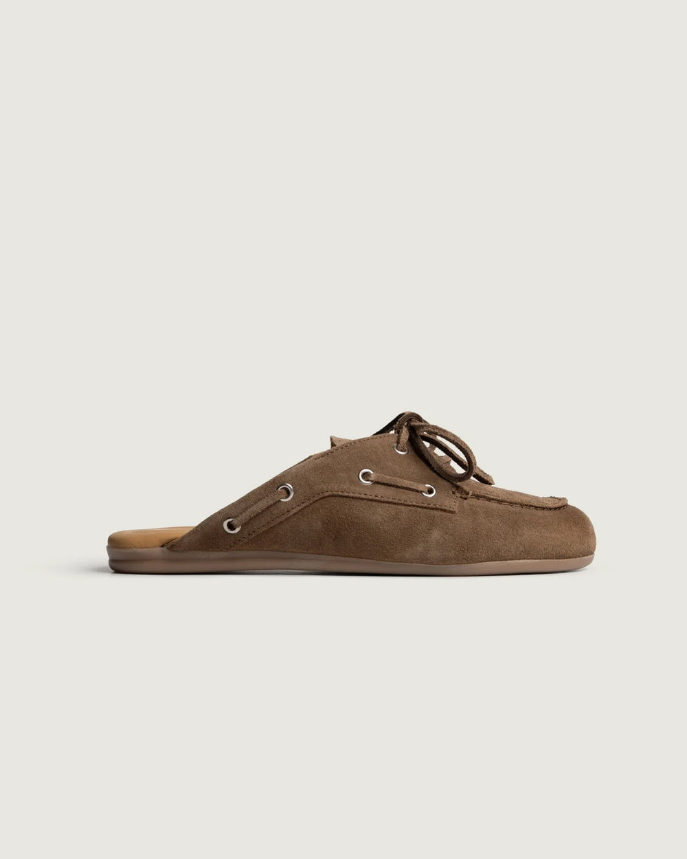 Boat Loafer Mule - Brushed Suede | Light chocolate