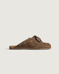 Boat Loafer Mule - Brushed Suede | Light chocolate