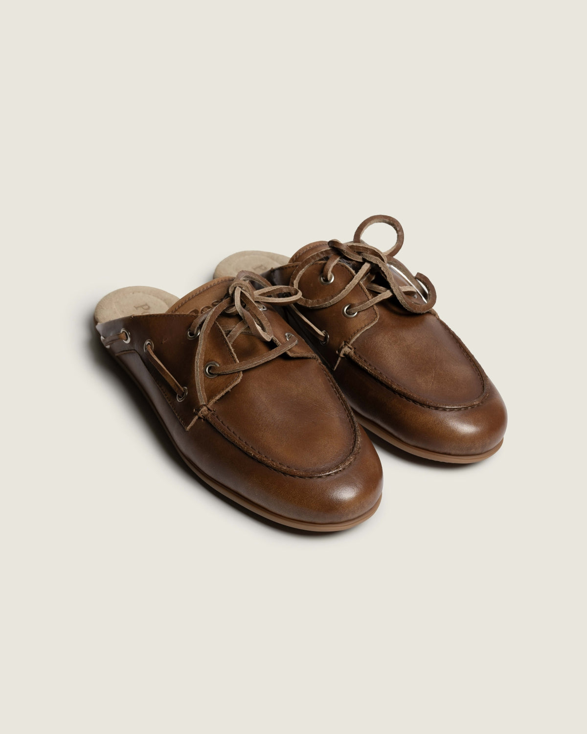 Boat Loafer Mule - Brushed Leather | Brown