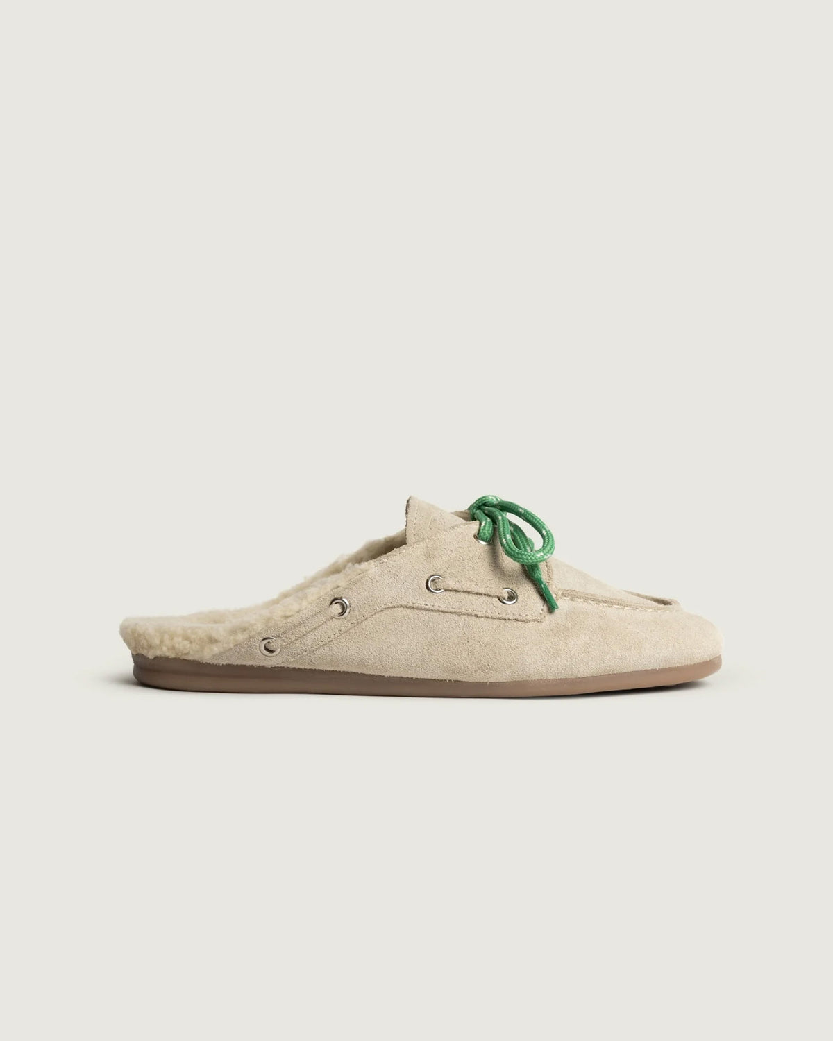 Boat Loafer Mule Fur Brushed - Suede | Light taupe