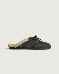 Boat Loafer Mule Fur Brushed - Suede | Cloudy blue
