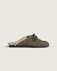 Boat Loafer Mule Fur Brushed - Suede | Khaki