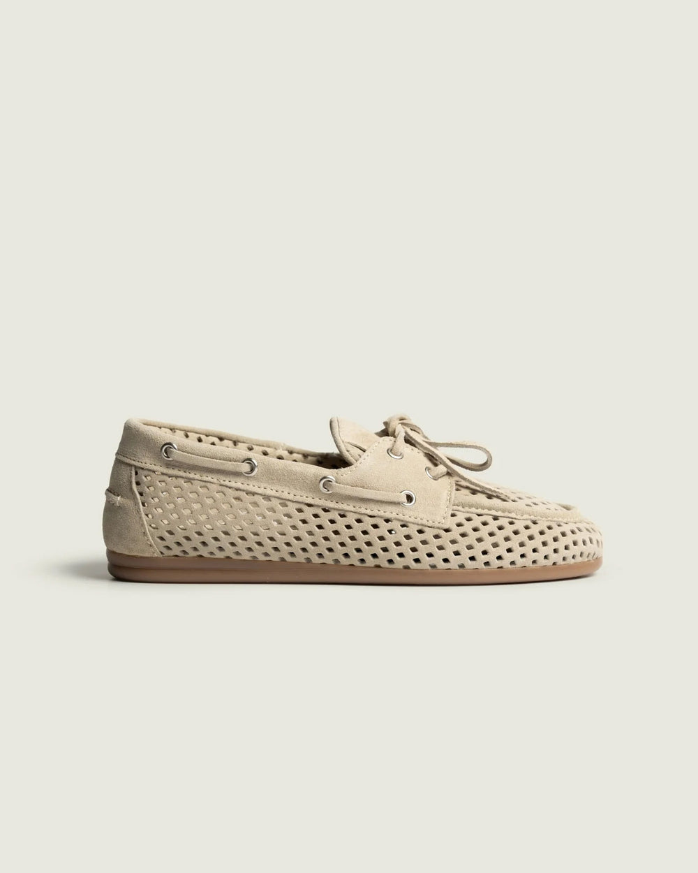 Boat Loafer Perforated - Suede | Light taupe