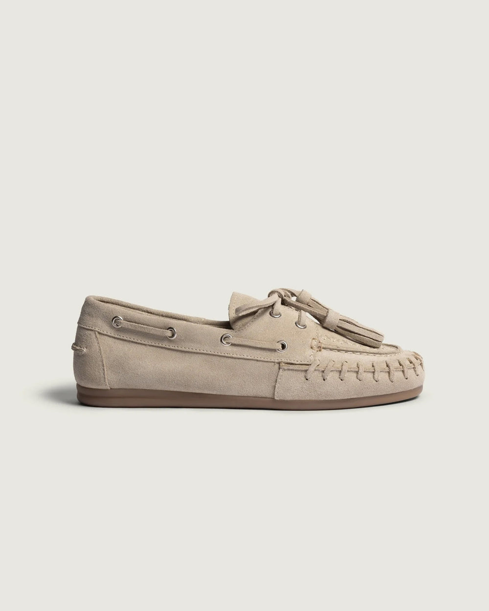 Boat Loafer Fringe Brushed | Light taupe