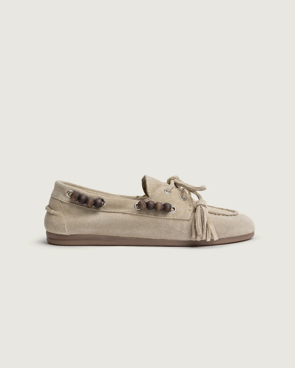 Boat Loafer Brushed Beads | Light taupe