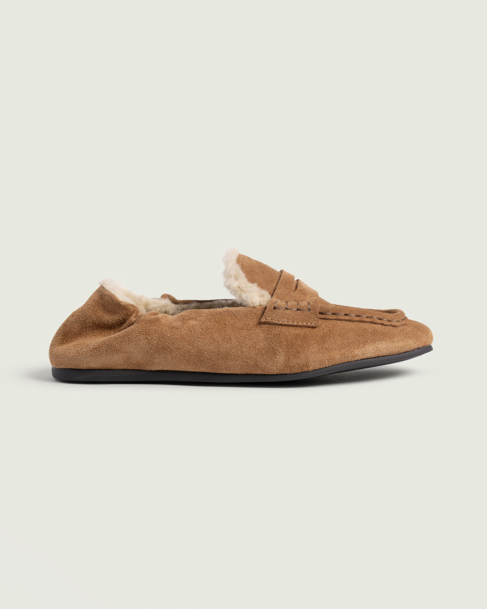 Penny Loafer Square Fur | Cognac