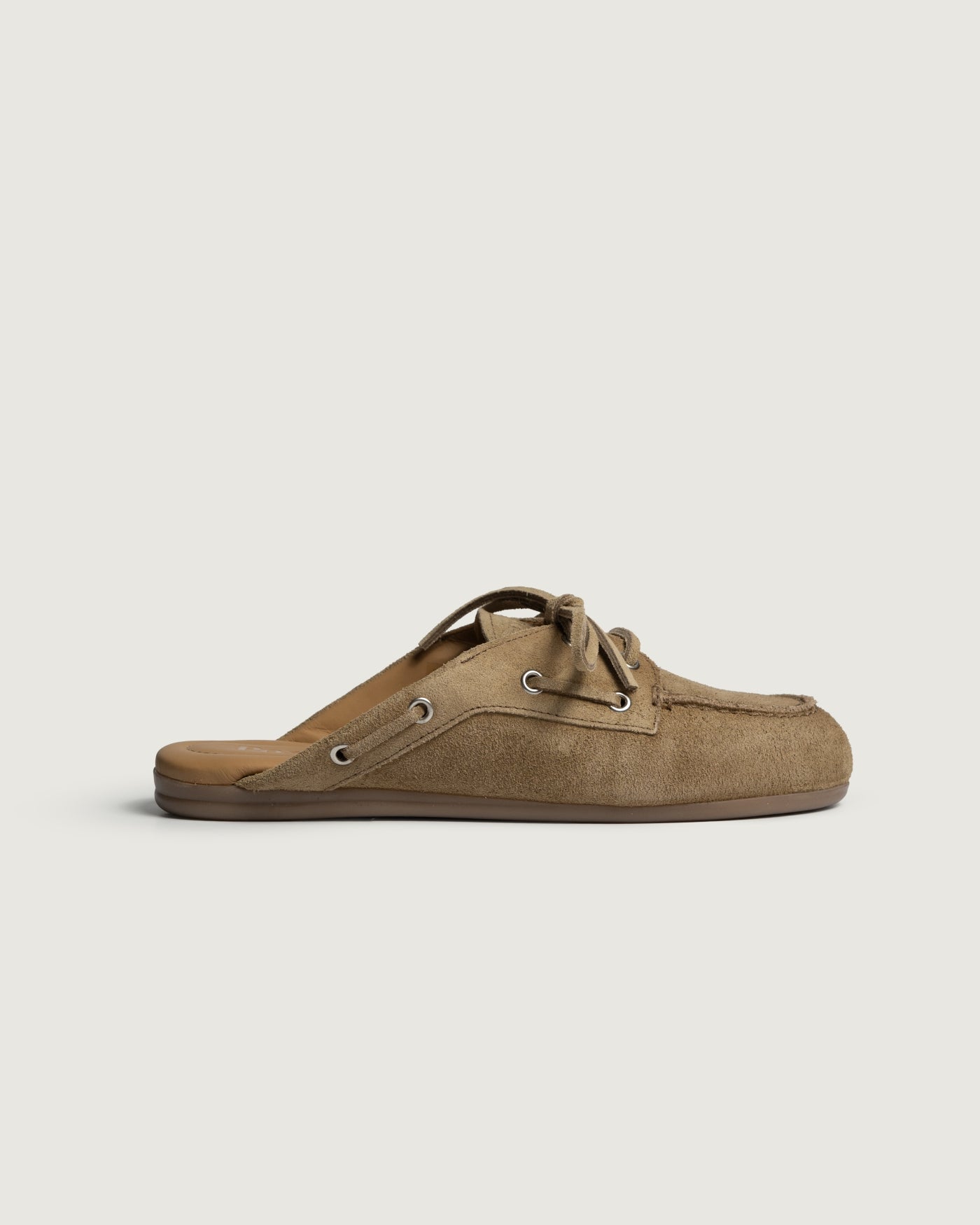 Boat Loafer Mule - Brushed Suede | Camel