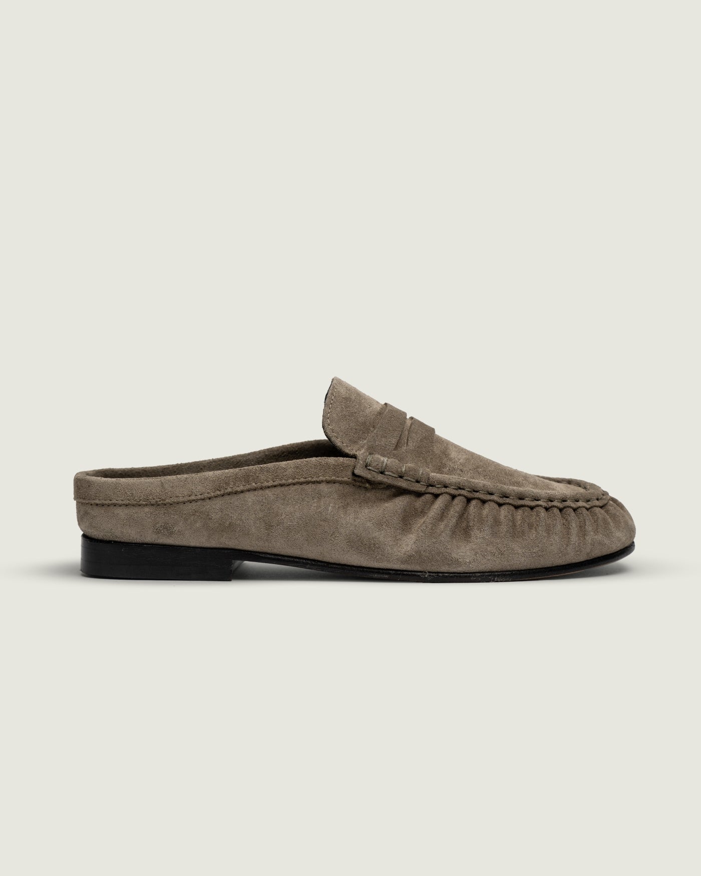 Penny Loafer Wrinkle Mule - Suede | Drizzle