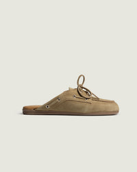 Boat Loafer Mule - Brushed Suede | Tan