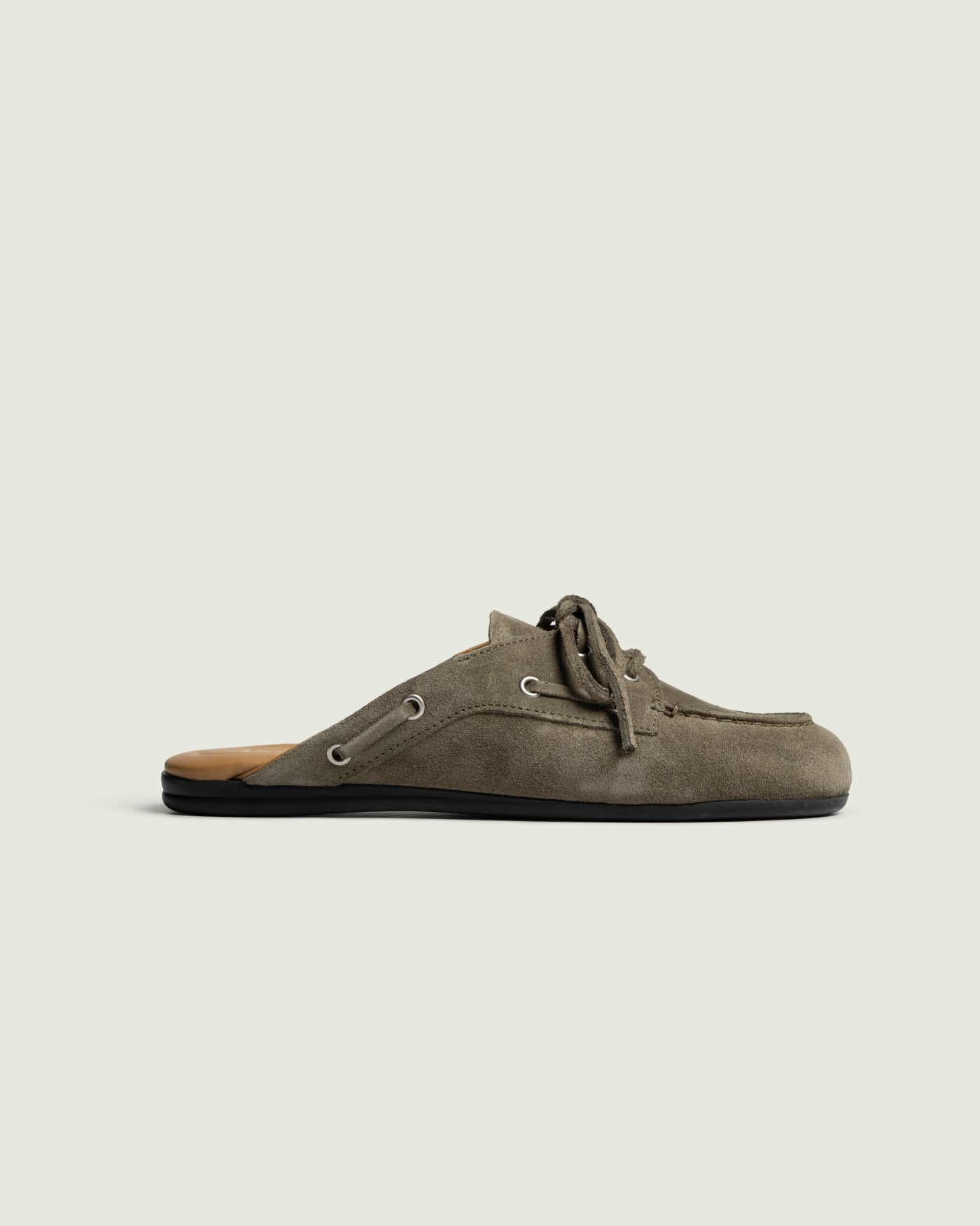 Boat Loafer Mule - Brushed Suede | Khaki