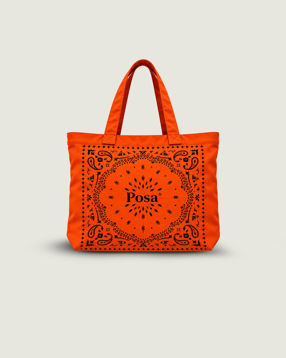 Paisley Tote Bag | Hot orange