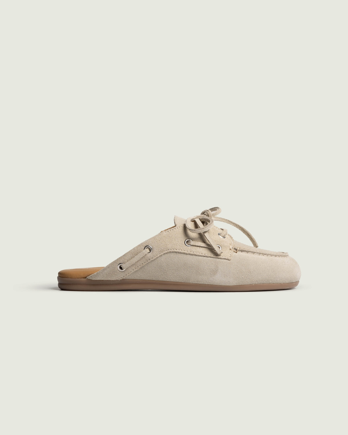 Boat Loafer Mule - Brushed Suede | Light taupe