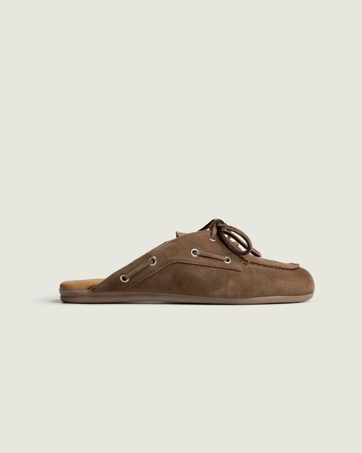 Boat Loafer Mule - Brushed Suede | Light chocolate