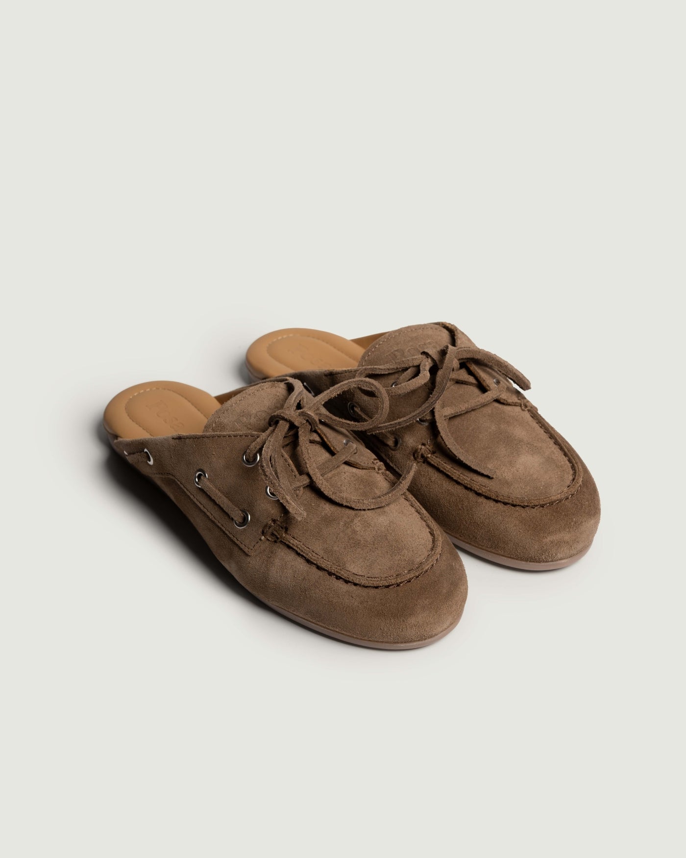 Boat Loafer Mule - Brushed Suede | Light chocolate