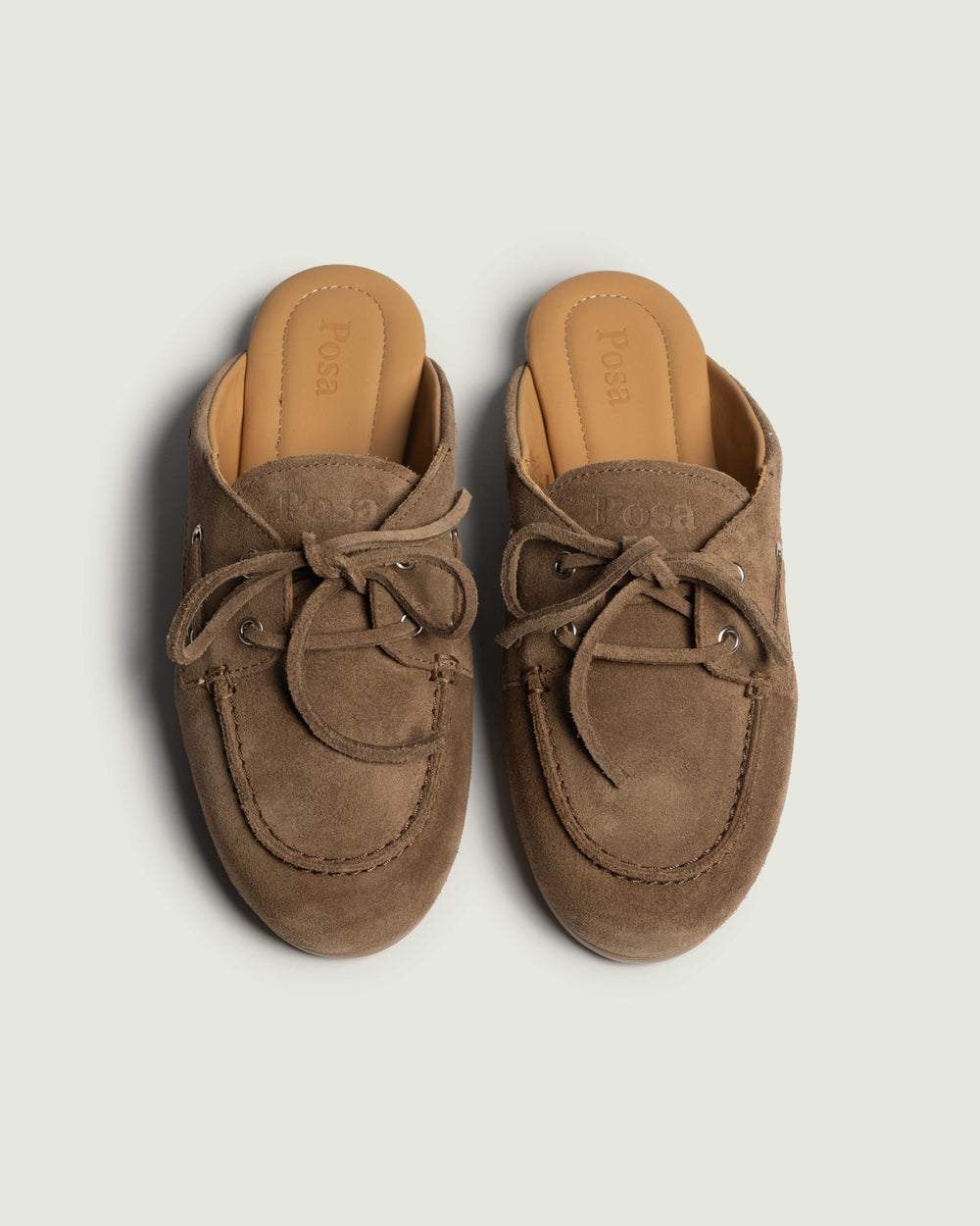 Boat Loafer Mule - Brushed Suede | Light chocolate