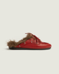 Boat Loafer Mule Hairy Fur - Soft leather | Ferrari