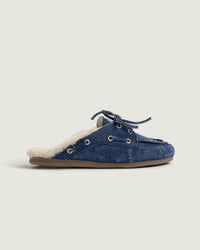 Boat Loafer Mule Fur - Denim | Dark blue