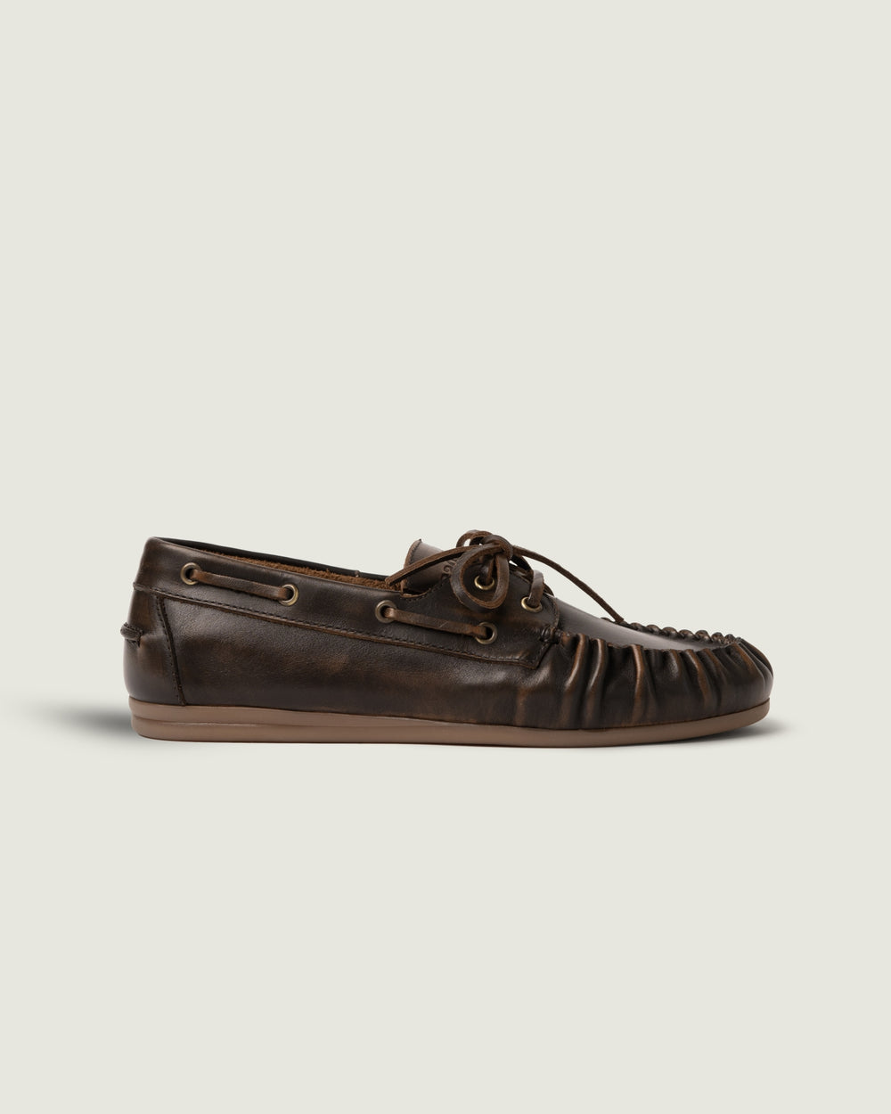 Boat Loafer Wrinkle - Brushed Leather | Coffee
