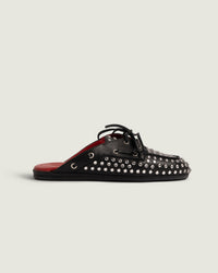 Posa Icon: Boat loafer Mule - Diamond | Black