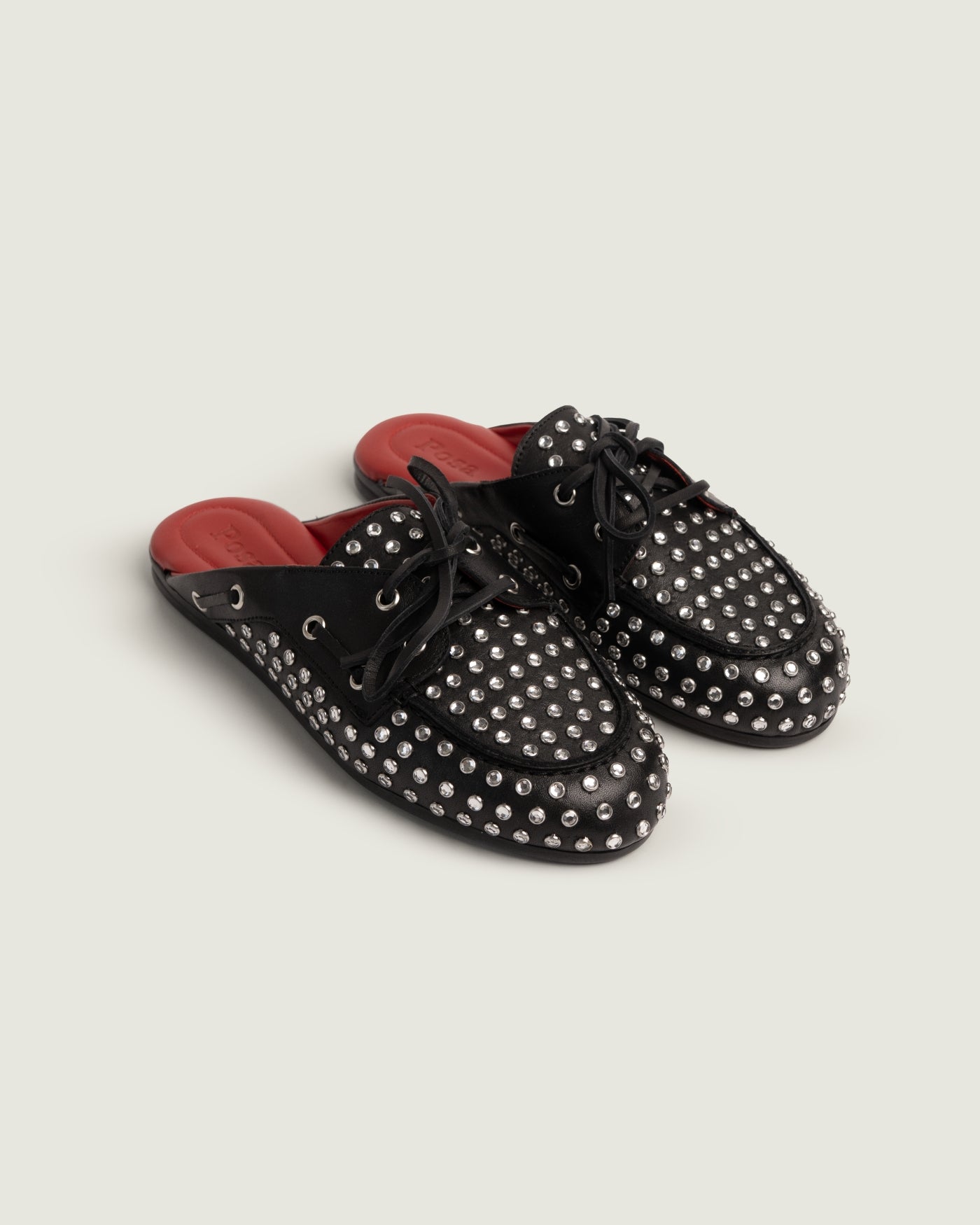 Posa Icon: Boat loafer Mule - Diamond | Black