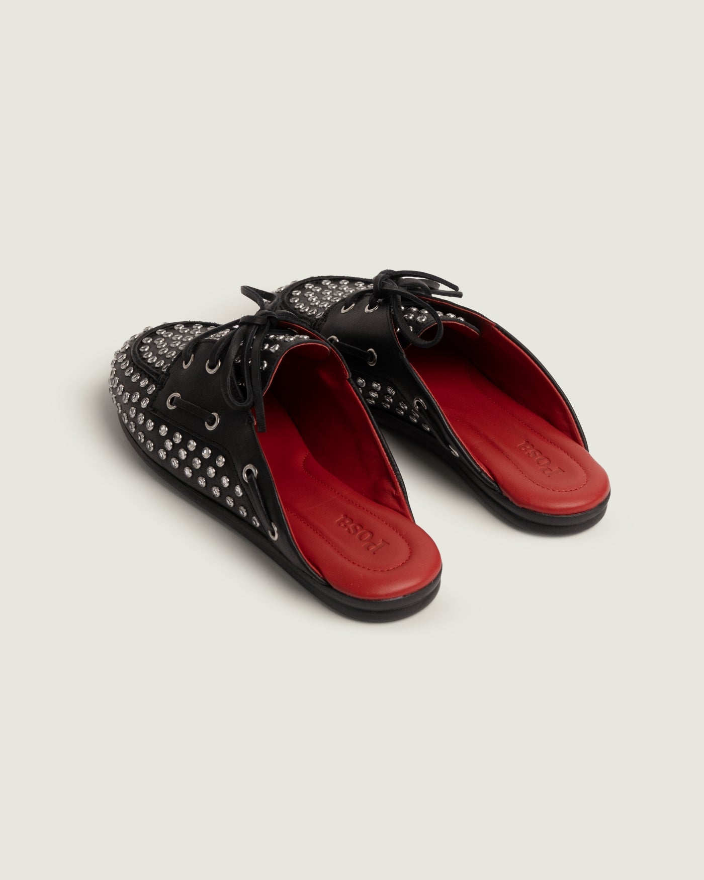 Posa Icon: Boat loafer Mule - Diamond | Black