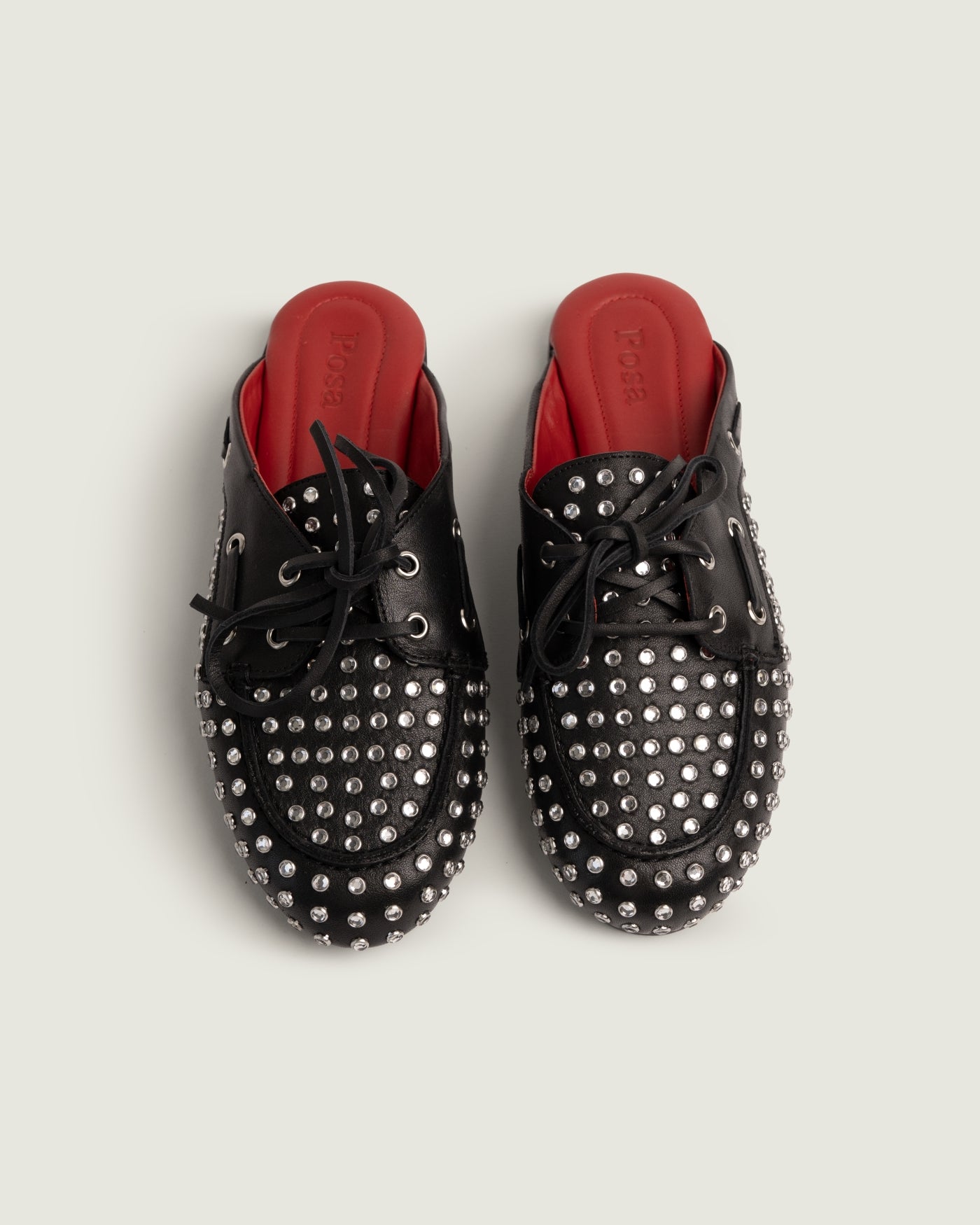 Posa Icon: Boat loafer Mule - Diamond | Black