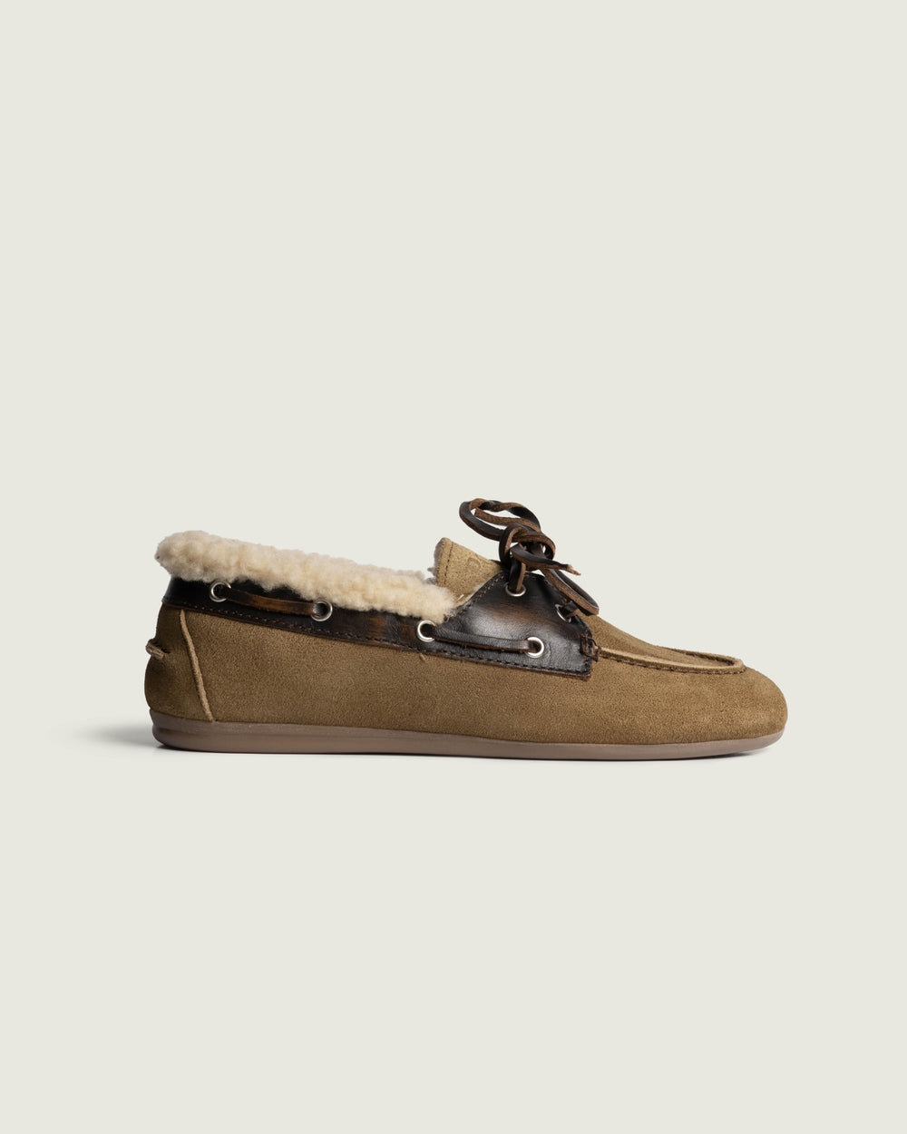 Boat Loafer Brushed Fur - Suede/ Leather | Coffee/ Caramelo