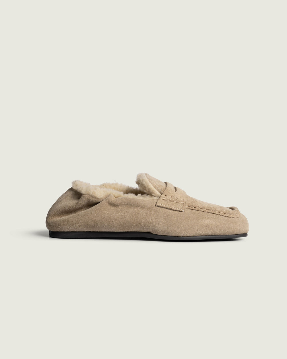 Penny Loafer Square Fur | Light taupe